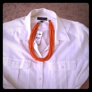Express white button down shirt